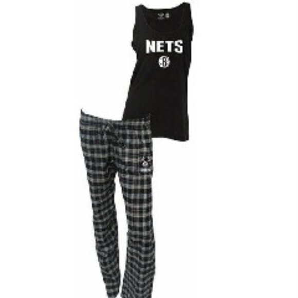 College Concepts Women's Brooklyn Nets Tank and Pajama Pants Set SMALL - Picture 1 of 1